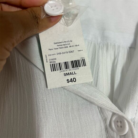 Oasis Women's White Short Sleeve Tunic Cover-Up Size S - Picture 3 of 10